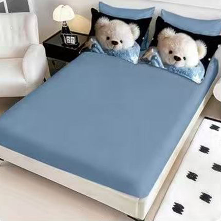 5D Спално бельо с ластик – син с мече - 5D-08