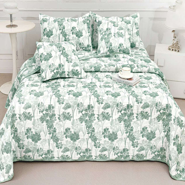 Кувертюра от 5 части - зелен цвят - 75-60