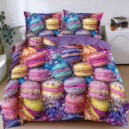 Спално бельо от поликотън – многоцветно с френски макарони 