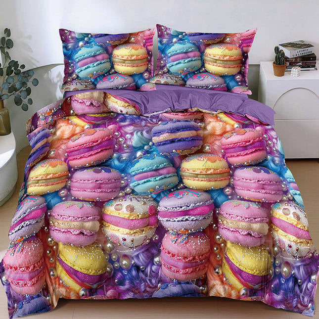 Спално бельо от поликотън – многоцветно с френски макарони 