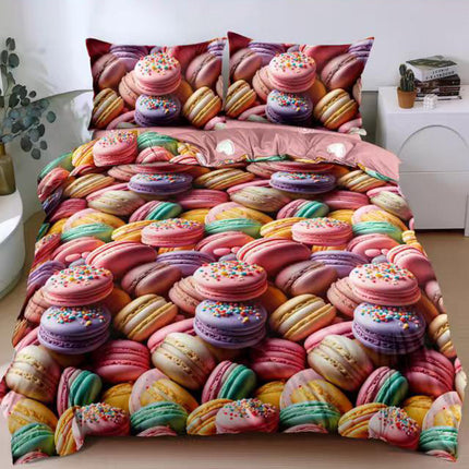 Спално бельо от поликотън – розово с френски макарони 
