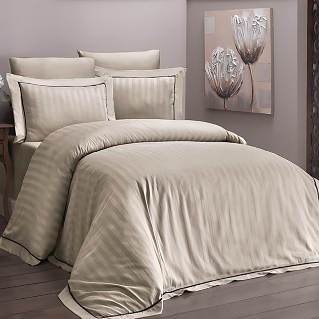 Спално бельо от VIP памучен сатен Novel Line Cappuccino - DLX-S96