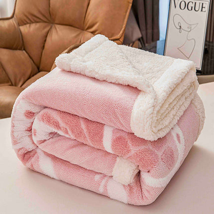 Плюшено 3D одеяло - Розов цвят с пеперуди - F3D-03