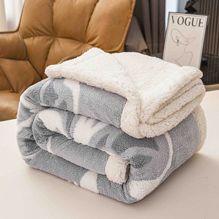 Плюшено 3D одеяло - Сив цвят с пеперуди - F3D-05