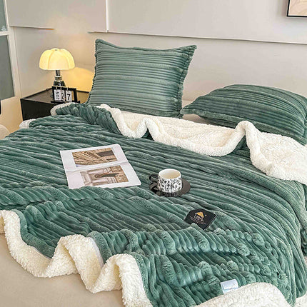 Пухкав комплект шерпа с цип от 3 части - цвят тюркоаз - FX1-02