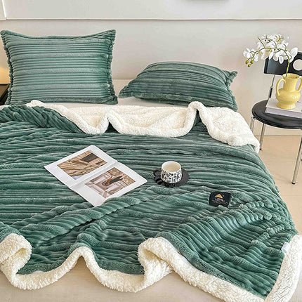 Пухкав комплект шерпа с цип от 3 части - цвят тюркоаз - FX1-02