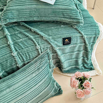 Пухкав комплект шерпа с цип от 3 части - цвят тюркоаз - FX1-02