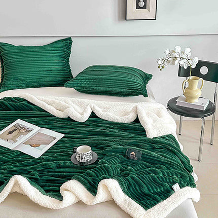 Пухкав комплект шерпа с цип от 3 части - зелен цвят - FX1-06