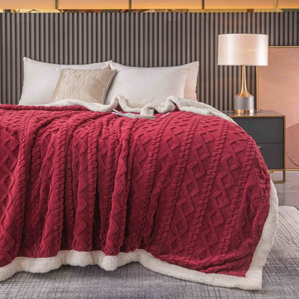 Плюшено одеяло – бордо – F13-03