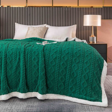 Плюшено одеяло – тъмнозелено – F13-12