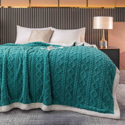 Плюшено одеяло – тюркоаз – F13-06